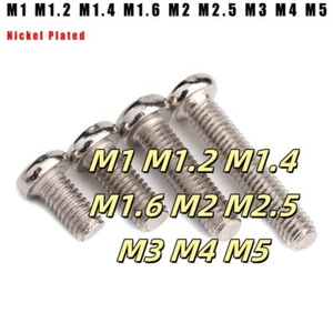Phillips Pan Head Machine Screw Nickel Plated M1 M1.2 M1.4 M1.6 M2 M2.5 M3 M4 M5 - Picture 1 of 6