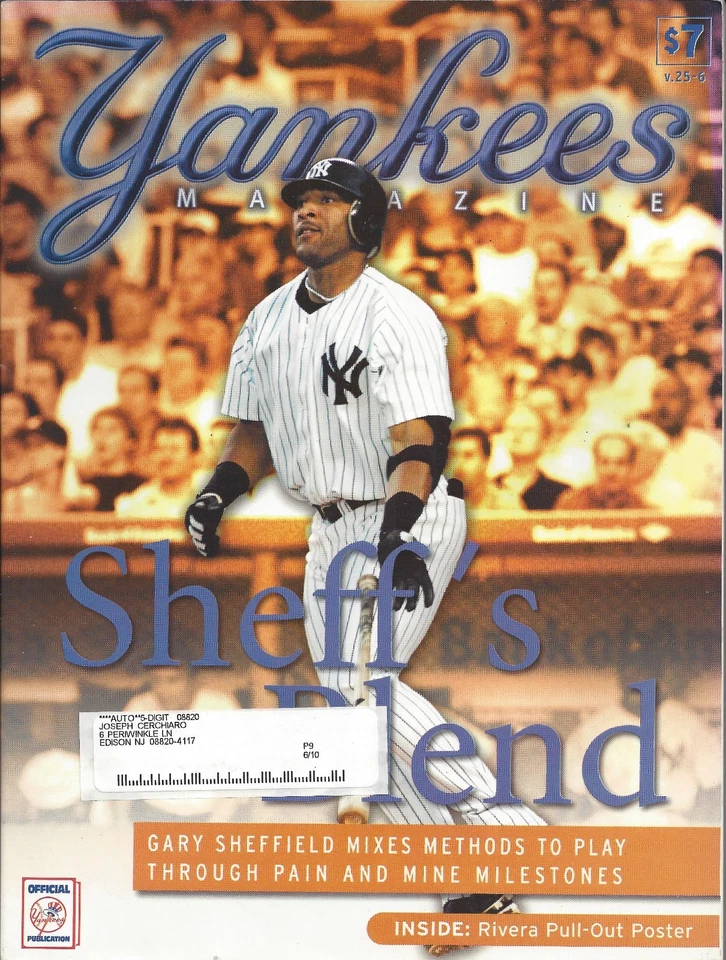 Cartel extraíble Gary Sheffield 2004 Yankees Magazine Game Mariano Rivera Inc. Foto 1 de 1
