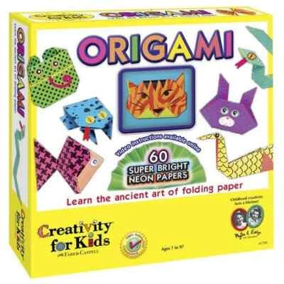 CREATIVITY FOR KIDS Creatività per Bambini Origami Neon, Neon, Set Kit Artigianale Singolo