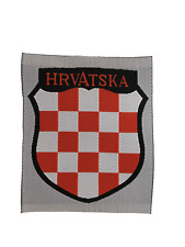 Segunda Guerra Mundial Ejército Alemán HRVATSKA ESCUDO MANGA DE TELA Croata Extranjero Insignia
