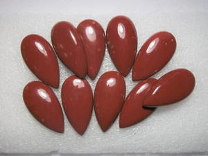 Piedra preciosa suelta calibrada natural cabujón pera jaspe rojo 6x9 mm a 12x16 mm - Imagen 1 de 4