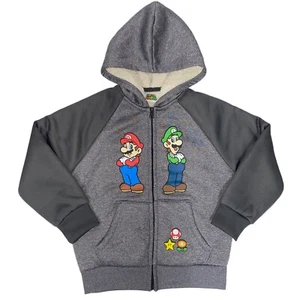 Super Mario Brothers Fleece Hoodie Sweatshirt Little and Big Kids Sizes 4-16 - Picture 1 of 6