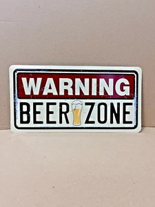 Beer zone sign pub decor Vintage Retro Tin Sign door Wall Decor Metal Bar Pub - Picture 1 of 15