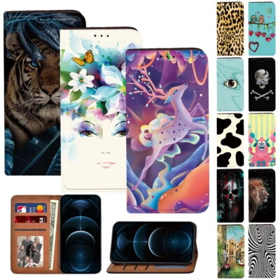 PU Leather Phone Stand Cover Case -For Apple iPhone 6 7 8 11 12 13 14/XR/SE 2 3 - Image 1 of 4