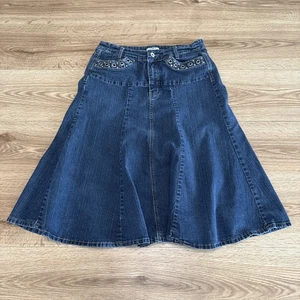 Cato Damen A-Linie blau Denim Rock ausgestellt Midi Größe 10 - Bild 1 von 10