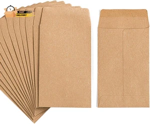 Paquete de 100 Sobres para Monedas Pequeñas Kraft Autoadhesivos Semillas Kraft Mini Par - Imagen 1 de 12