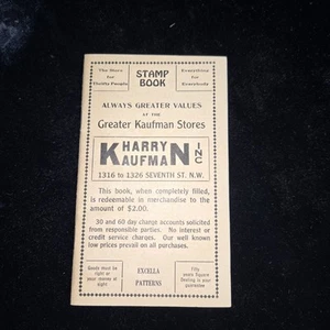 Harry Kaufman INC Store Washington, DC Vintage Stamp Book 1930's - Picture 1 of 8