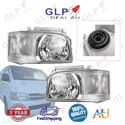 For Toyota Hiace TRH KDH Van 2005-2010 Pair L+R Headlight Front Lamp Chrome - image 1 of 4