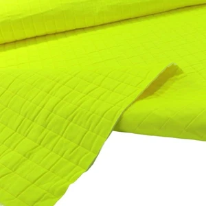 1,5m neon gelb Schweres Steppfutter Jacke Warnweste Meterware wattiert - Bild 1 von 5