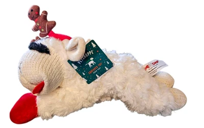 Holiday Lamb Chop Plush Dog Toy With Gingerbread Antlers & Squeaker 12" NWT - Image 1 of 4