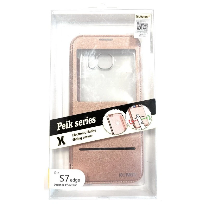 XUNDD COVER A LIBRO PER SAMSUNG GALAXY S7 EDGE COLORE TRASPARENTE,ROSA - Immagine 1 di 1