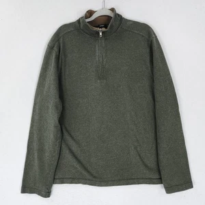 J Crew Sweater Mens Extra Large Green Half Zip Cotton Classic Casual Pullover - Picture 1 of 9