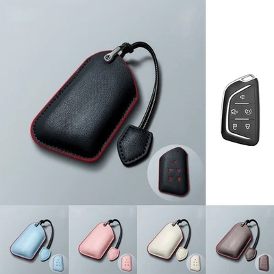 Genuine Leather Car Key Case Cover For Cadillac XT5 CT5 XT4 ATS Escalade CT6 XTS - Image 1 of 4
