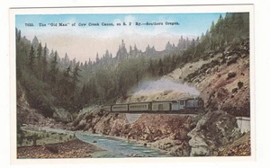 Eisenbahn Postkarte / Vintage / Süd Oregon / Old Man of Cow Creek Canon - Bild 1 von 2