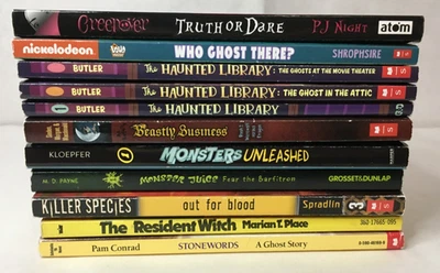 Lot of 11 Kids Horror Chapter Books - Scary Spooky - RL 3rd 4th 5th Grades Foto 1 de 4