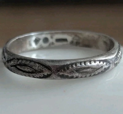 Silpada Southwestern Stamped Design Stack Band Ring Sz 7.25 Native Minimalism - Image 1 of 4