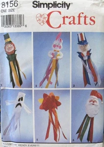 Simplicity Crafts 8156 SEASONAL WINDSOCK Holiday Patio Garden Home Decor Pattern - Picture 1 of 2