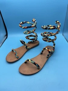 FREE PEOPLE Havana boho wrap gladiator sandals EU 40 US 9 Festival Embelished - Picture 1 of 11