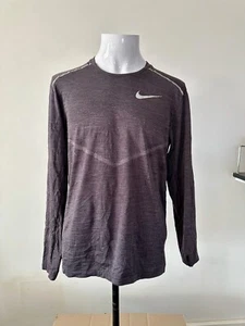 Nike Men’s Dri Fit Long Sleeve Running Top Size Small S Black - Picture 1 of 5