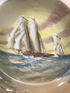 Vintage Royal Doulton Famous Ships Schooner Fernande Small Bowl Made In England - Picture 1 of 10