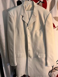 Falcone Men size 40R Light Beige 2 Piece Suit with light penstrips - Picture 1 of 7