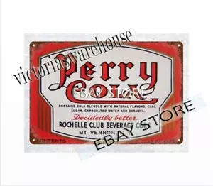 Perry Cola retro bebida de refresco metal letrero de estaño adornos colgantes de pared - Imagen 1 de 4