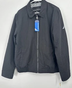 NWT Nautica Sz M Full Zip Water & Wind Resistant Jacket Black - Picture 1 of 7