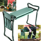 Foldable Garden Kneeler Bench Stool Soft Cushion Seat Pad Kneeling W/ Tool Pouch