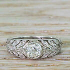 Filigree Engagement Ring 1.50Ct Round Moissanite 14k White Gold Finish Size 8.5