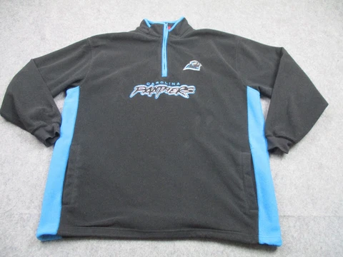 Carolina Panthers Sweater Mens Extra Large Black Blue Fleece NFL Pullover Cover
