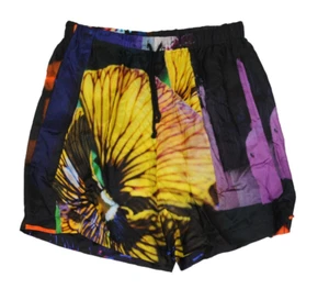 Bermudas cortas Dries Van Noten Mika Ninagawa para hombre 46 pequeñas viscosa negras florales - Imagen 1 de 9