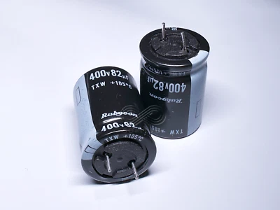 5PCS TXW Rubycon 82uF 400V 18x25 Electrolytic PC-Pin Capacitor Long Life