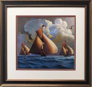 Charles Wysocki "Searam, Angel's Pet, & Pickpocket   FRAMED Nautical Art Sailing - Picture 1 of 3