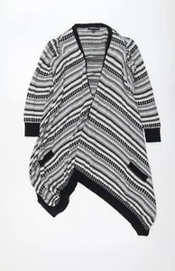 Warehouse Womens Grey V-Neck Cotton Blend Cardigan Size 6 - Picture 1 of 10