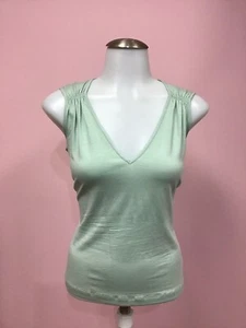 Akris 4 6 Pretty Mint Green Cotton Silk Knit Womens Designer Blouse Shirt Top - Picture 1 of 11
