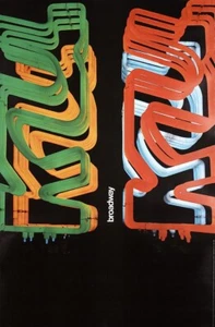 Original Vintage Poster Broadway Neon Sign NYC 1968 Miho - Picture 1 of 1