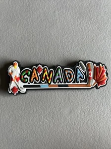 CANADA FLAG CANADIAN SOUVENIR RUBBER REFRIGERATOR MAGNET HOCKEY MAPLE LEAF - Picture 1 of 9