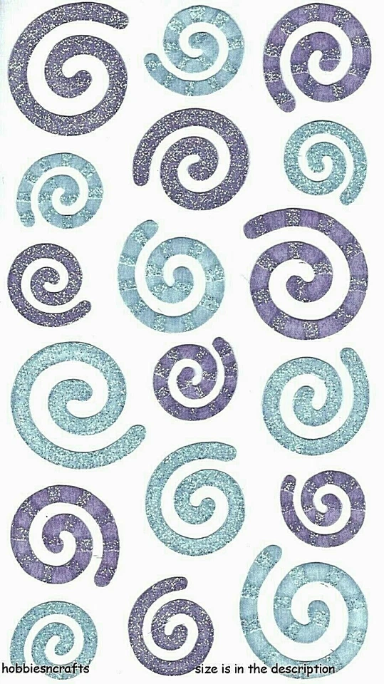PÚRPURA Y AZUL LEVANTADO REMOLINOS Sticko Brillo manualidades y álbumes de recortes pegatinas Spumoni Foto 1 de 1