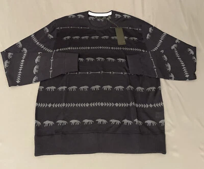 Greyson Golf Sweater Wool Crewneck Sticks & Stones Large Blue Indigo MSRP $350 - Image 1 of 4