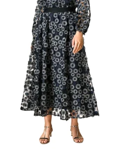 🌟MARINA RINALDI Embroidered  Skirt PLUS size (MR 23) US W14- IT 52, DE 44, GB18 - Picture 1 of 24