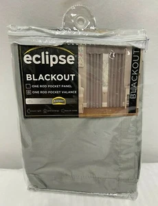 Eclipse Black Out Valance Rod Pocket Grey 42" by 18" - Picture 1 of 7