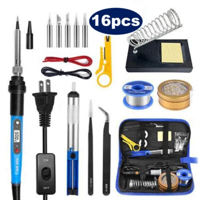 US 80W Electric Soldering Iron Welding Gun Tool Kit Solder Wire Desoldering Pump