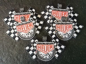 Konvolut 5 Aufnäher Patch TAG HEUER RACING CHRONOGRAPH Retro Oldtimer Logo - Picture 1 of 1