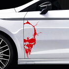 Tête de Mort Set Autocollants Rouge Carmin 28x13cm Sticker Graphique D092