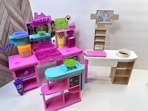 Barbie Extra Vanity Playset-Barbie flower Shop& Face Mask Spa All Incomplete - Picture 1 of 18