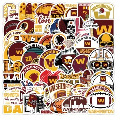 50pcs Waterproof Vinyl Stickers Washington Commanders NFL Football Phone Luggage
