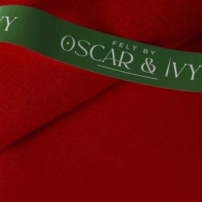 Handicraft Wool/Viscose Felt Fabric Material - Red - Felt By Oscar & Ivy - Image 1 of 3