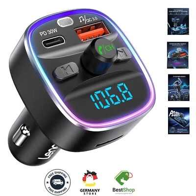 Kabelloser Autoadapter von LENCENT mit 7 Farben LED-Lichtern und Schnellladung - Bild 1 von 4