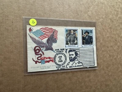 US 1995 Civil War FDC (15) #2975B&D +Scarce Cachet=Civil War Illustrated Env +RR - Image 1 of 2