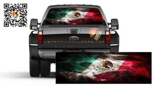 Mexican Flag Smoky Wavy Rear Window Tint Perforated Vinyl Graphic Decal Trucks - Picture 1 of 4